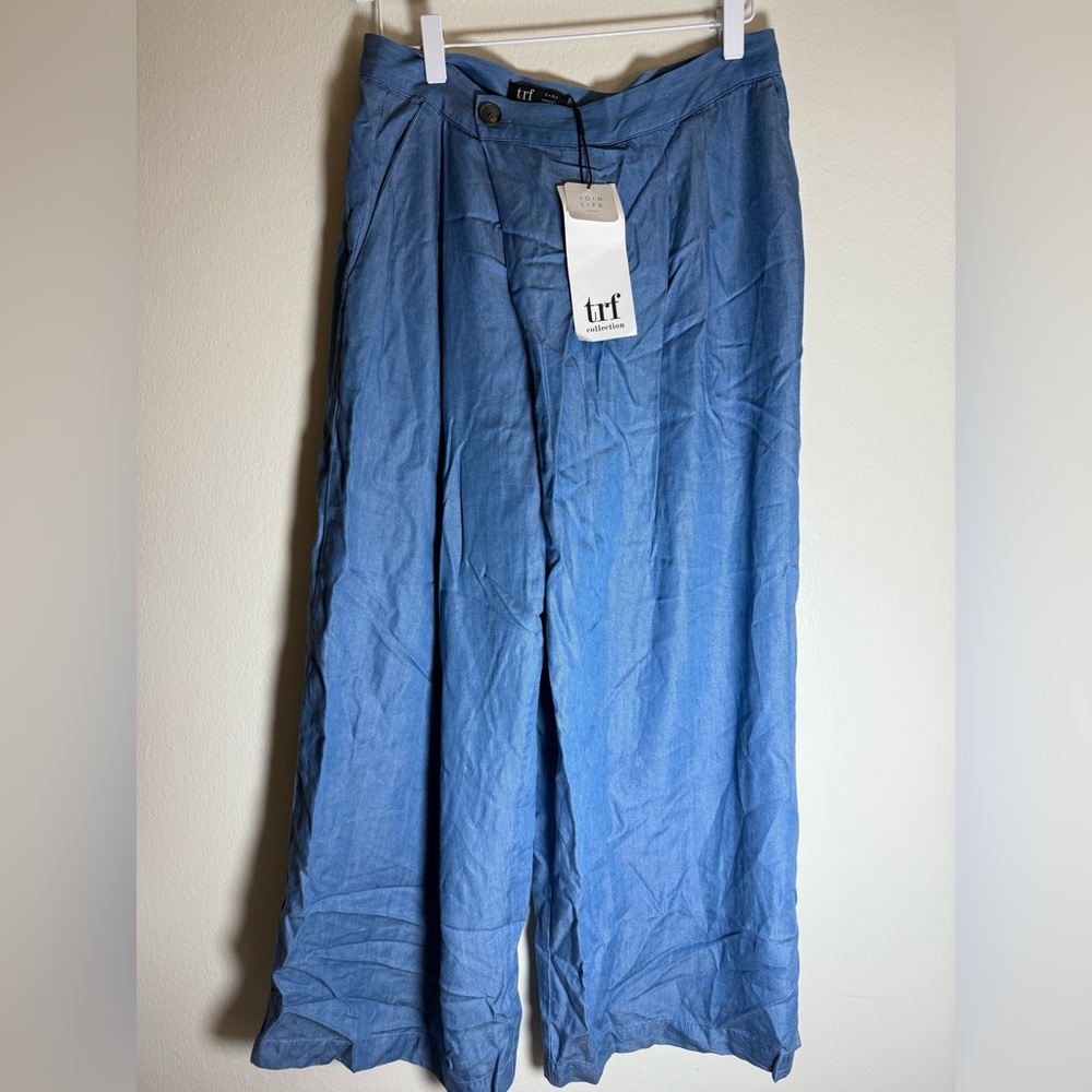 TRF Collection Blue Wide-Leg‎ Pants size M